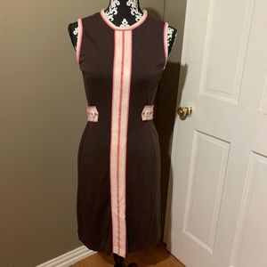 Adorable Lilly Pulitzer dress size S sophisticated brown with pink/white